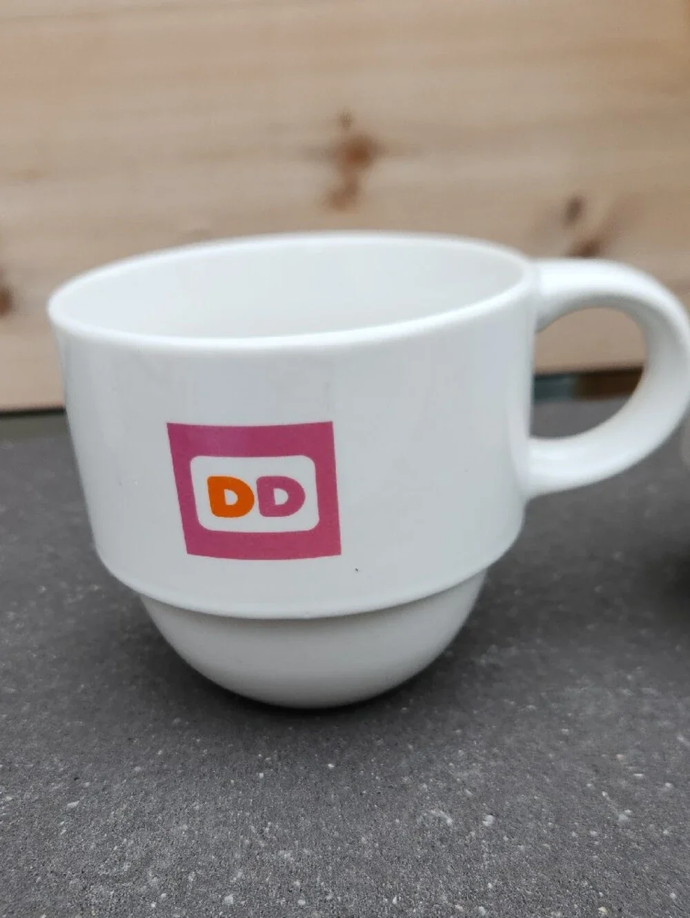 Vtg. Set Of 2 Dunkin-Inspired White Ceramic Coffee Mugs Set